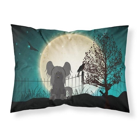 Micasa Halloween Scary Chinese Crested Black Fabric Standard Pillowcase, 20.5 x 0.25 x 30 in. MI219386